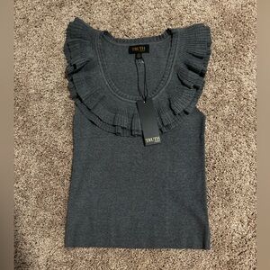 Truth Charcoal Ruffle Trim Blouse